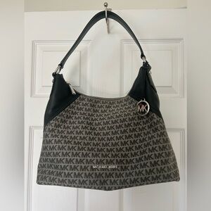 Michael Kors Aria Large Logo Jacquard Shoulder - Silver